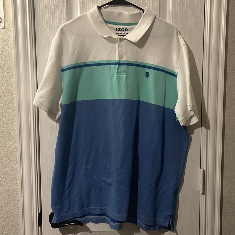 XXL IZOD Polo Shirt White & Blue